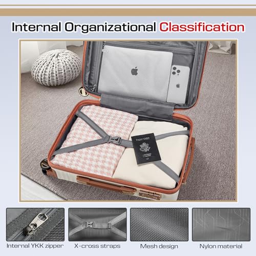 Joyway 3-Piece Expandable White Luggage Set with TSA Lock