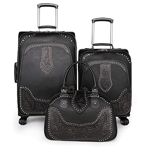 Montana West Western Tooling 3 Piece Luggage Set