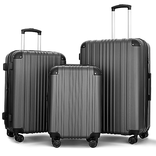 3-Piece Expandable Luggage Set with Spinner Wheels