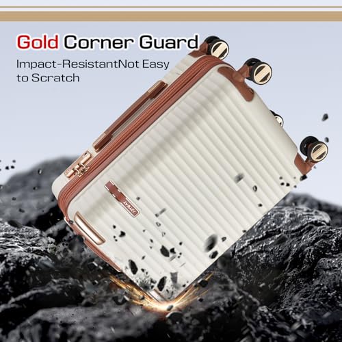 Joyway 3-Piece Expandable White Luggage Set with TSA Lock