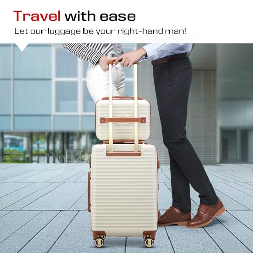 Joyway 3-Piece Expandable White Luggage Set with TSA Lock