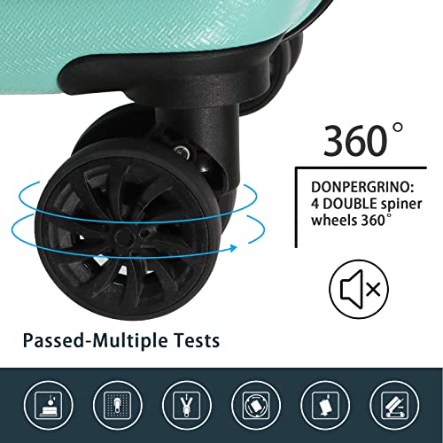 Aklsvion 3-Piece Luggage Set: Durable Lightweight Mint Green