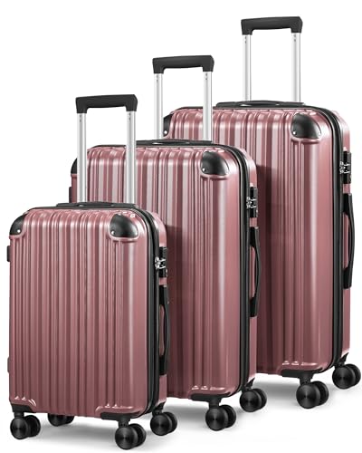 SunnyTour Hard Shell Spinner Luggage Set, 3 Pieces