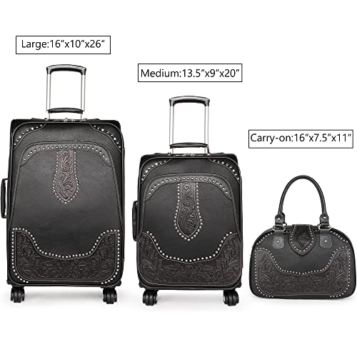 Montana West Western Tooling 3 Piece Luggage Set