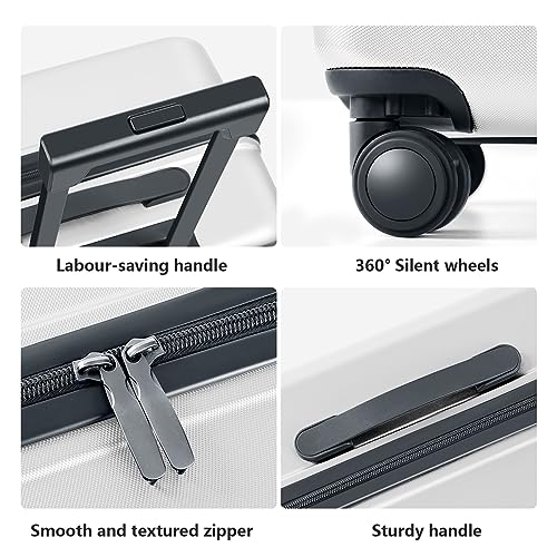 White 2-Piece TSA Lock Suitcase Set with Spinner Wheels