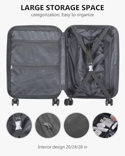 3-Piece Expandable Luggage Set with Spinner Wheels