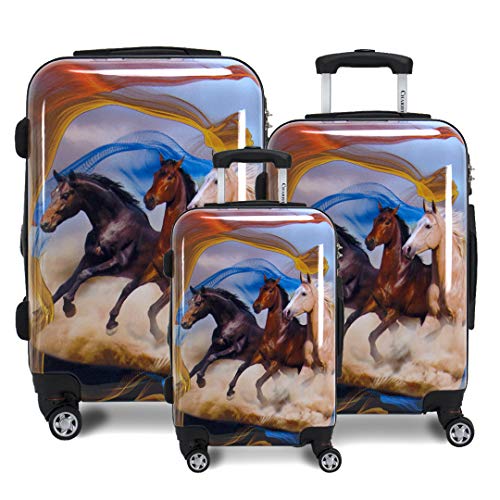 Mustang Horse Printed Hardside Spinner Luggage Set