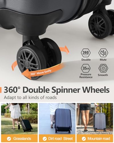 3-Piece Expandable Luggage Set with Spinner Wheels