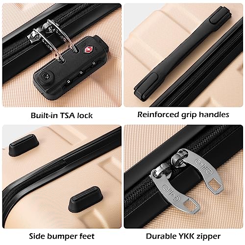 Coolife 3 Piece Suitcase Set with TSA Lock