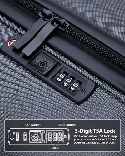 3-Piece Expandable Luggage Set with Spinner Wheels