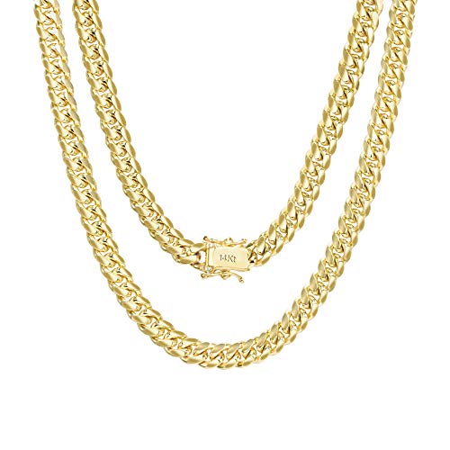 14k Yellow Gold Miami Cuban Link Chain Necklace