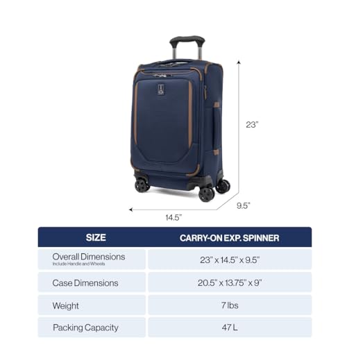 Travelpro Crew Classic Expandable Carry on Luggage Spinner