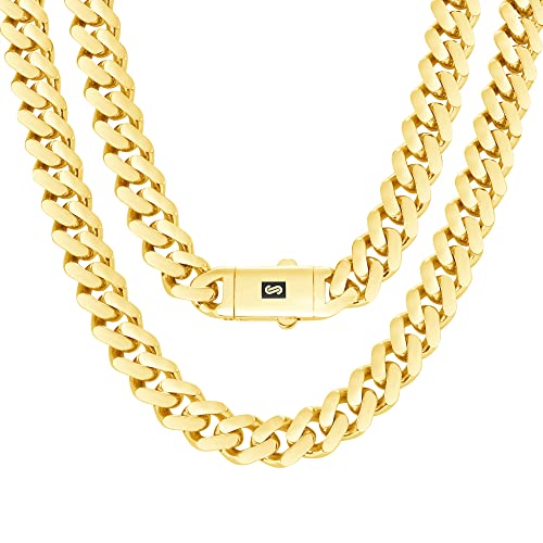 Nuragold 10k Yellow Gold Cuban Link Chain Necklace