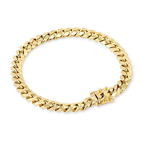 Nuragold 10k Yellow Gold Miami Cuban Link Bracelet