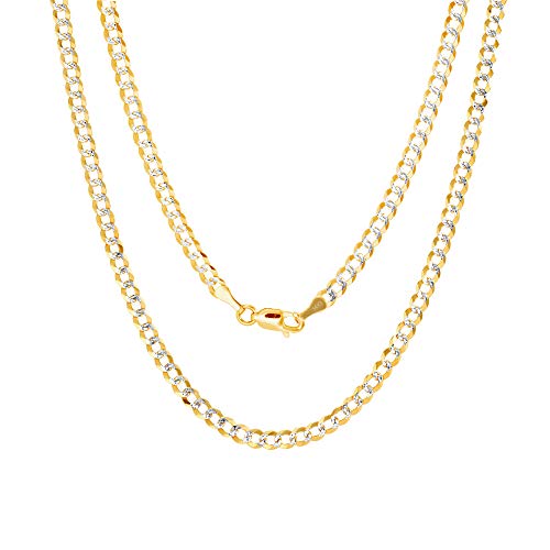 Nuragold 14k Yellow Gold Cuban Chain Pendant Necklace