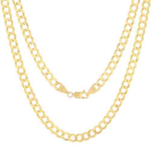10k Yellow Gold 6mm Cuban Curb Chain Necklace