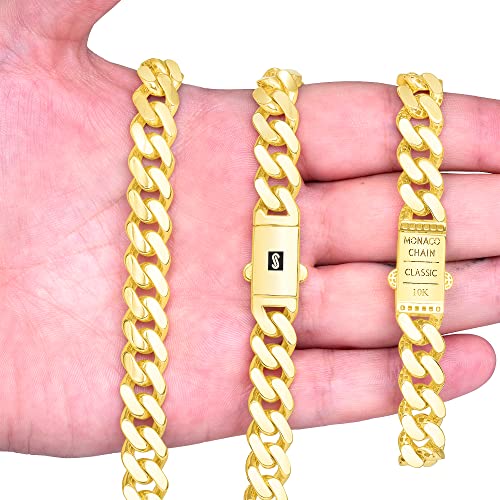Nuragold 10k Yellow Gold Cuban Link Chain Necklace