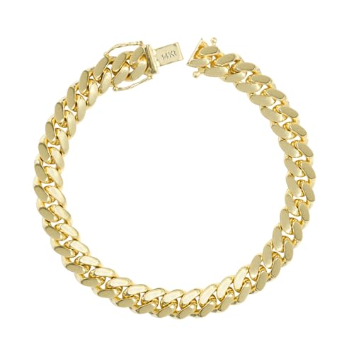 Nuragold 14k Yellow Gold Miami Cuban Link Bracelet