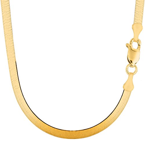 14k Yellow Gold Imperial Herringbone Chain Necklace