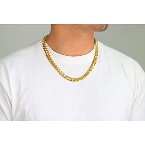 Nuragold 10k Yellow Gold Cuban Link Chain Necklace