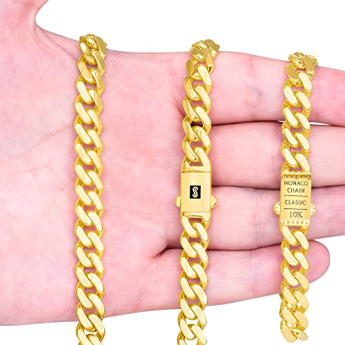 Nuragold 10k Yellow Gold Mens Cuban Link Bracelet