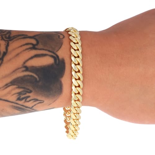 Nuragold 14k Yellow Gold Miami Cuban Link Bracelet