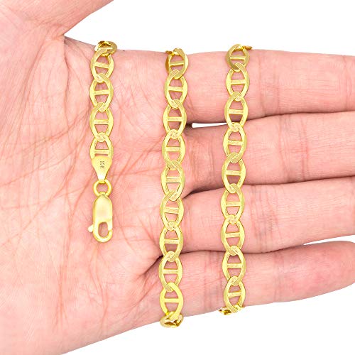 Nuragold 10k Yellow Gold Anchor Mariner Link Chain