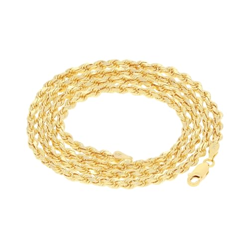 Nuragold Men's 14k Yellow Gold 3.5mm Rope Chain
