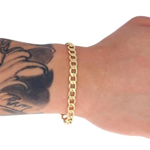 14k Yellow Gold Cuban Curb Link Chain Bracelet