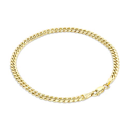 Nuragold 10k Yellow Gold Cuban Link Bracelet
