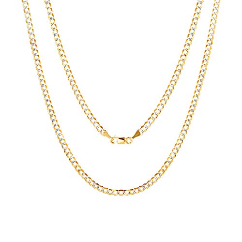 Nuragold 10k Yellow Gold Cuban Chain Necklace