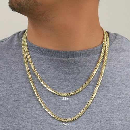 14k Yellow Gold Miami Cuban Link Chain Necklace