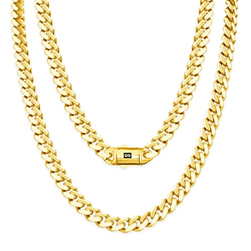 Nuragold 10k Yellow Gold Cuban Link Chain Necklace