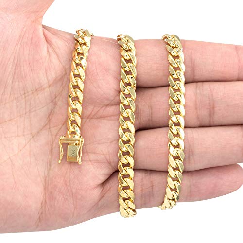 Nuragold 10k Yellow Gold Miami Cuban Link Bracelet