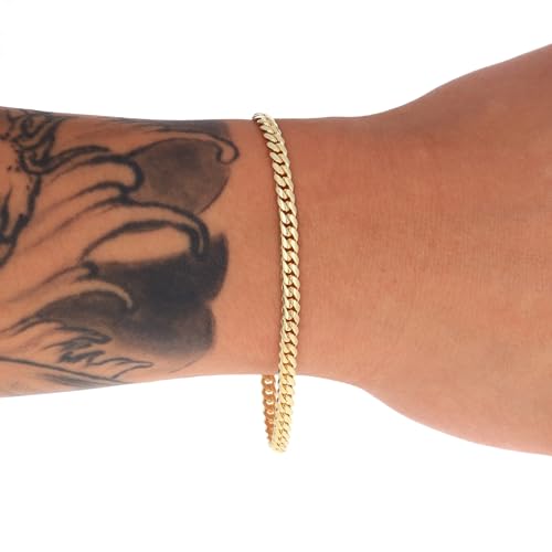 Nuragold 10k Yellow Gold Cuban Link Bracelet