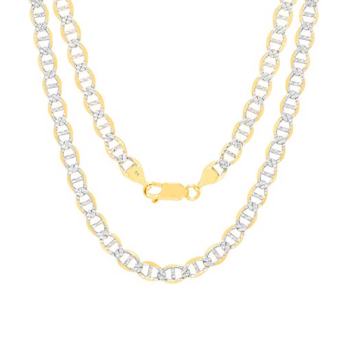 10k Gold Mariner Chain with Two Tone Pendant