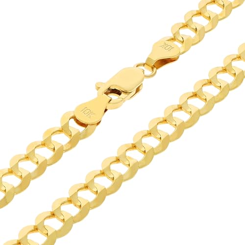10k Yellow Gold 6mm Cuban Curb Chain Necklace
