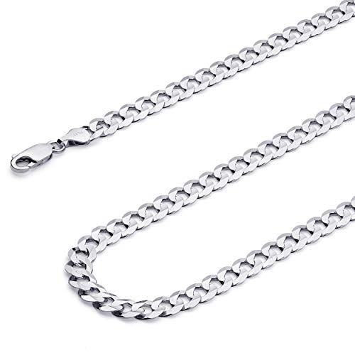 14k REAL White Gold Men's Cuban Curb Chain