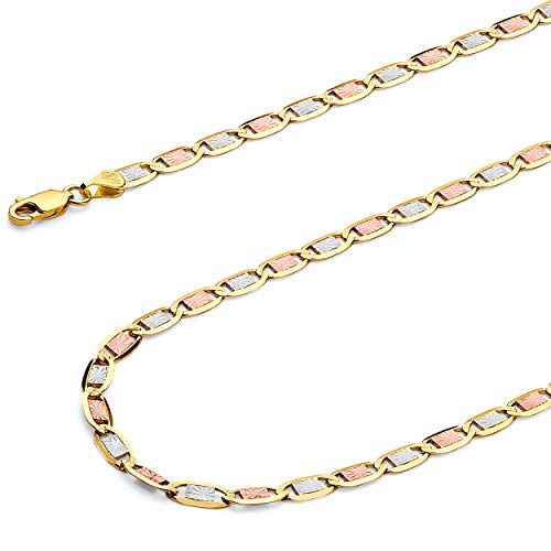 14k REAL Tri Color Gold Men's Star Chain - 24