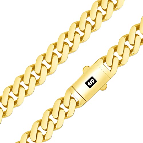 Nuragold 10k Yellow Gold Cuban Link Chain Necklace