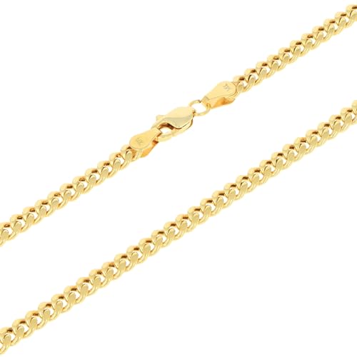 Nuragold 14k Gold 4mm Miami Cuban Chain Necklace