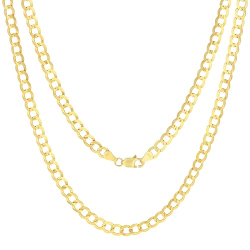 Nuragold 14k Yellow Gold Curb Link Chain Necklace