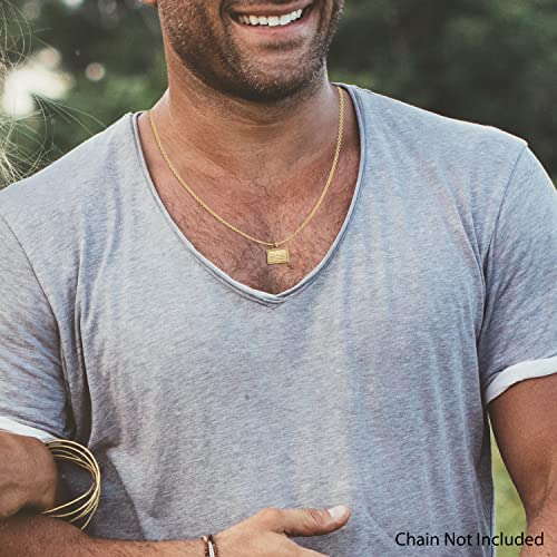 14K Yellow Gold Last Supper Rectangle Medal Necklace