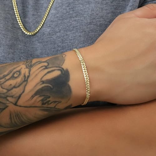 Nuragold 10k Yellow Gold Cuban Link Bracelet