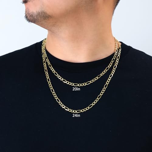 Nuragold 10k Yellow Gold Figaro Chain Necklace