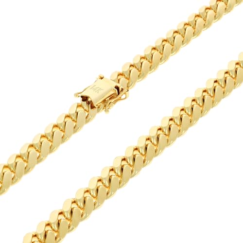 Nuragold 14k Yellow Gold Miami Cuban Link Bracelet