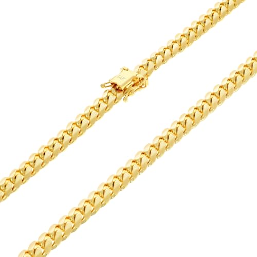 14k Yellow Gold Miami Cuban Link Chain Necklace