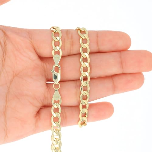 14k Yellow Gold Cuban Curb Link Chain Bracelet