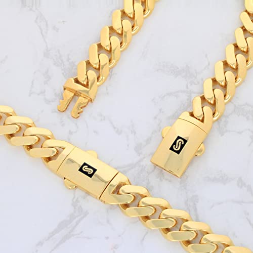 Nuragold 10k Yellow Gold Cuban Link Chain Necklace