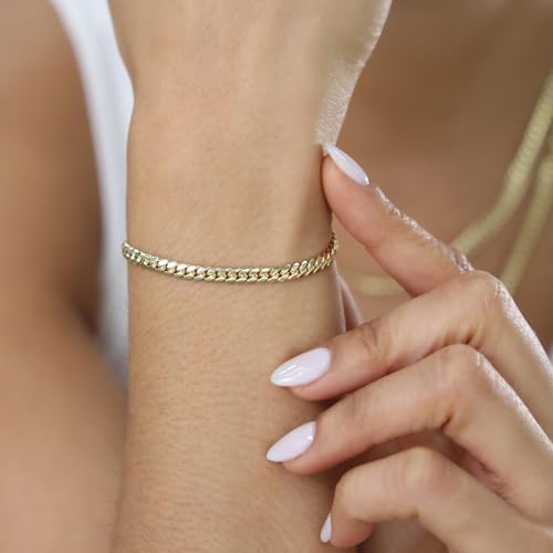 Nuragold 10k Yellow Gold Cuban Link Bracelet